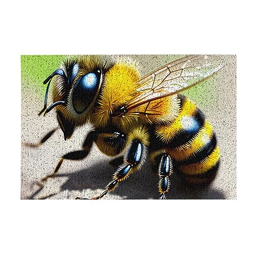 AthuAh Fußmatte mit niedlicher Biene, für drinnen und draußen, 60 x 40 cm von AthuAh