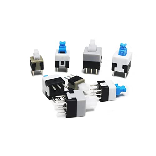 Mikro-Endschalter, Mikroschalter 10 STKS/PARTY 5.8x5.8 7x7 8x8 8.5x8.5mm Selbstschließend/Entsperren Push Tactile Power Microschalter 6-poligen Knopfschalter (Color : 8x8mm, Size : No slot)(Color : von AthuAh