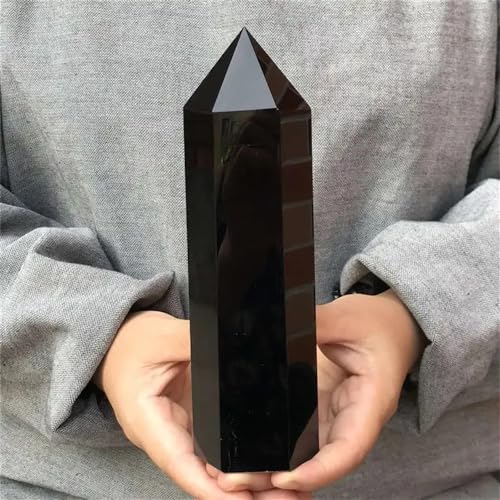 AtkitS Natürlicher Obsidian Obelisk Quarz Kristall Punkt Zauberstab Turm Energie Wohnkultur(750-800g) von AtkitS