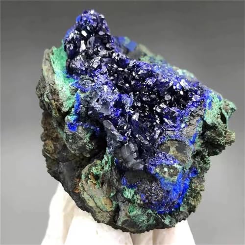 AtkitS Schön Natürlicher Azurit-Malachit-Geoden-Quarzkristall-Geoden-Cluster-Mineralexemplar, Lehrforschung, Reiki-Heilstein, Sammlerstück (Size : 4-6cm) von AtkitS