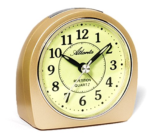 Atlanta 1586-9 Wecker Analog Licht Alarm gelb Gold von Atlanta