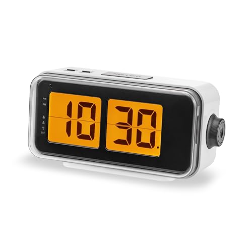 Atlanta Digitalwecker LCD Funkwecker Snooze Licht Retro Design Lautlos Ohne Ticken Weiß - 1899/0 von Atlanta