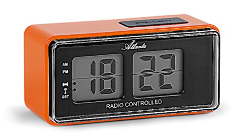 Atlanta Digitalwecker LCD Funkwecker Snooze Licht Retro Design Orange Lautlos Ohne Ticken - 1881-12 von Atlanta