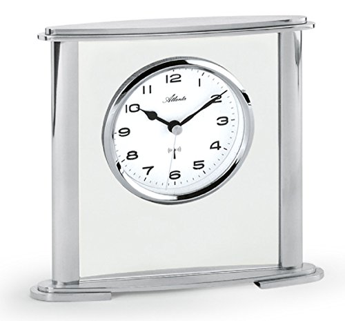 Atlanta Funk-Tischuhr Glas Metall Gehäuse Analog Silber - 3092/19 von Atlanta