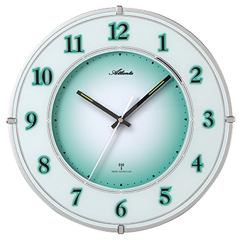 Atlanta Funk Wanduhr mit automatischem Nachtlicht Analog Silber - 4299, 33cm, Silberfarben von Atlanta