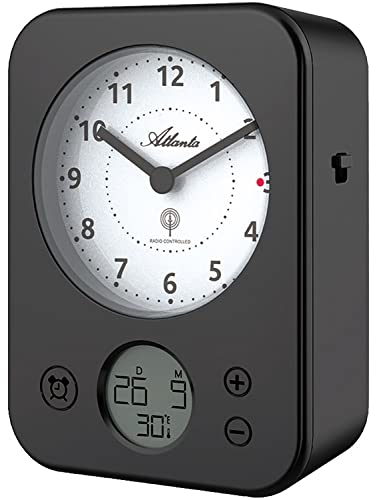 Atlanta Funkwecker analog mit digitaler Anzeige Datum Temperatur schwarz - 1848-7 von Atlanta