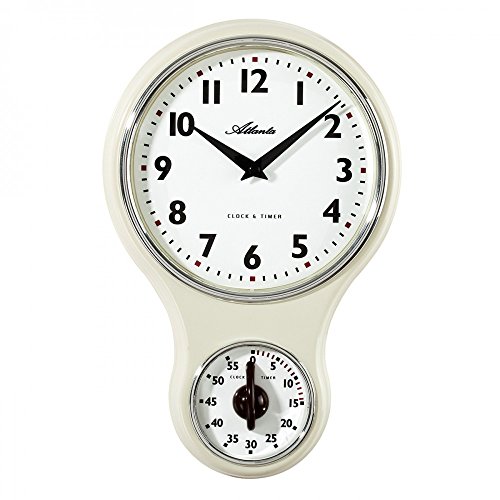 Atlanta Küchenuhr mit Timer Eieruhr Wanduhr Retro Nostalgie weiß/cremefarben 6124-0 Atlanta Küchenuhr mit Timer Eieruhr Wanduhr Retro Nostalgie weiß/cremefarben 6124-0 von Atlanta
