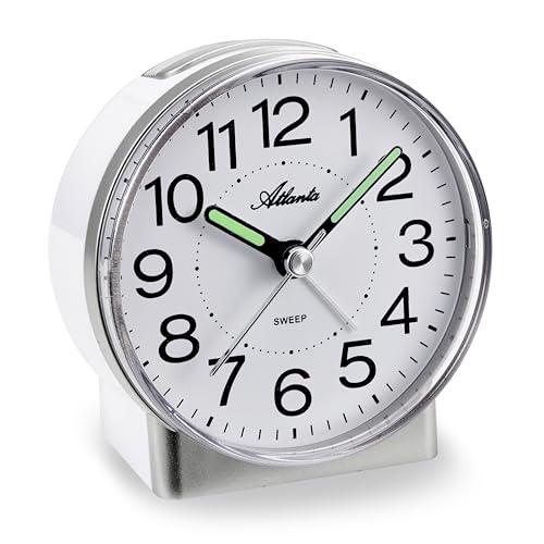 Atlanta Quarzwecker ohne Ticken Schleichende Sekunde Analog Licht - 2118/19 Silber von Atlanta