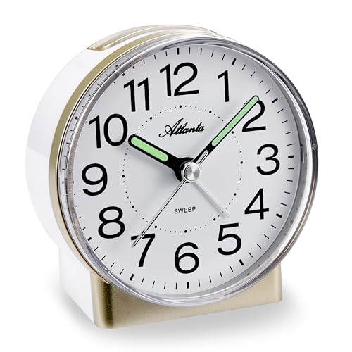Atlanta Quarzwecker ohne Ticken Schleichende Sekunde Analog Licht - 2118/9 Gold von Atlanta