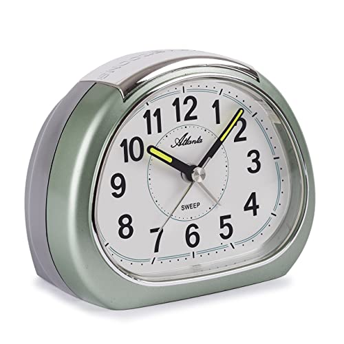 Atlanta Quarzwecker ohne Ticken mit Licht Snooze Analog Grün - 2152-6 von Atlanta