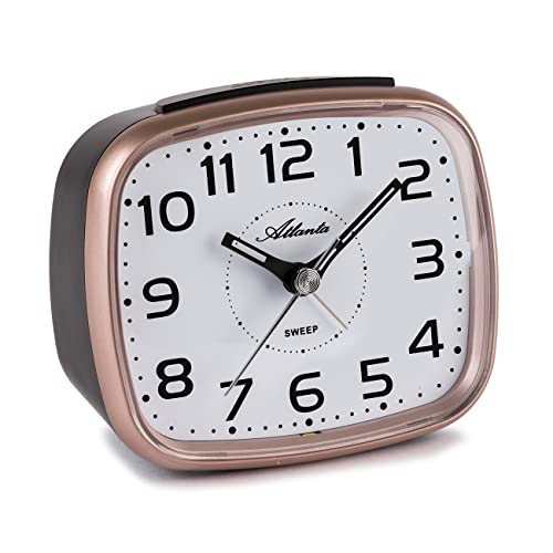 Atlanta Quarzwecker ohne Ticken mit Licht Snooze Analog Kupfer - 2142-18 von Atlanta