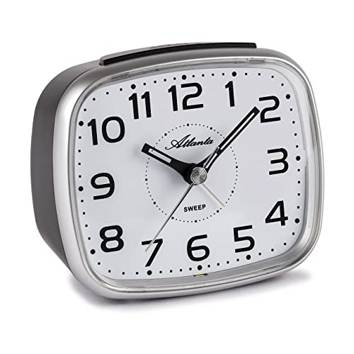 Atlanta Quarzwecker ohne Ticken mit Licht Snooze Analog Silber - 2142-19 von Atlanta