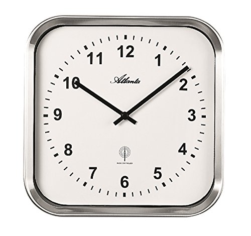 Atlanta Wanduhr, Metall, Silber, 25 x 25 cm von Atlanta