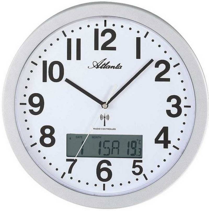 Atlanta Wanduhr Funkwanduhr Durchmesser: 30 cm - Atlanta Modell: 4380/19 von Atlanta
