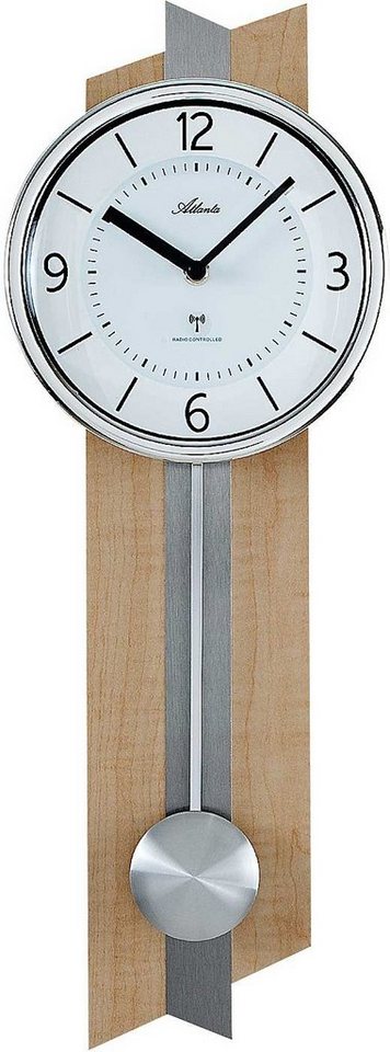 Atlanta Wanduhr Funkwanduhr mit Pendel - Atlanta Modell: 5101 von Atlanta