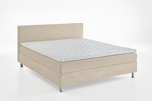 ATLANTIC home collection Boxbett inklusive Rost und Federkernmatratze, Polyurethan, Creme, 180 x 200 cm von Atlantic Home Collection