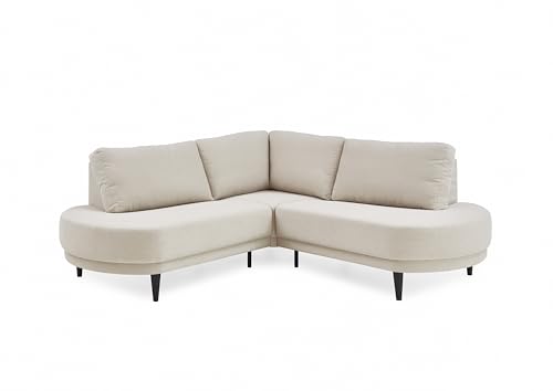 ATLANTIC home collection Ecksofa Ronny, 199 cm x 199 cm x 82 cm, gleichschenklig, cremeweiß, BxTxH: 199x199x82cm von Atlantic Home Collection