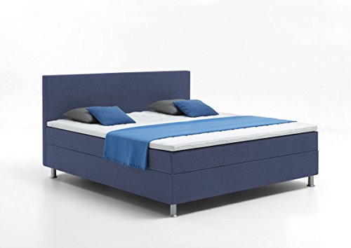 ATLANTIC home collection Edison Boxbett inklusive Rost und H3 Federkernmatratze, Blau, 160 x 200 cm von Atlantic Home Collection