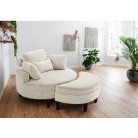 ATLANTIC home collection Loveseat "Ravi", XXL- Sessel, inklusive Stauraumhocker, Rückenkissen & drei Zierkissen von Atlantic Home Collection