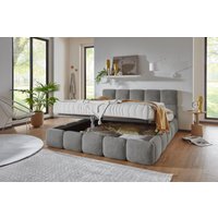 ATLANTIC home collection Polsterbett ""Jane" mit großen Stauraum", luxurious gepolstertes Kopfteil und Rahmen, Bezug mit Bouclécharakter von Atlantic Home Collection