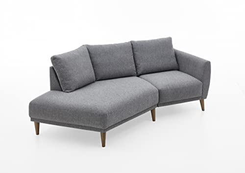 ATLANTIC home collection Polsterecke Elvis, im skandinavischen Stil, 220/127/91 cm, offenes Ende Links, Hellgrau von Atlantic Home Collection