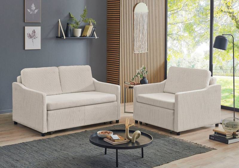 ATLANTIC home collection Schlafsofa Anella, mit Cord-Bezug, mit Schlaffunktion, frei im Raum stellbar von Atlantic Home Collection