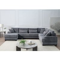 ATLANTIC home collection Wohnlandschaft, weicher XXL-Cordbezug, inklusive 6 Zierkissen von Atlantic Home Collection