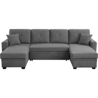 ATLANTIC home collection Wohnlandschaft "Gerrit U-Form", Schlafsofa, mit 2 Bettkästen, Recamiere rechts oder links montierbar von Atlantic Home Collection