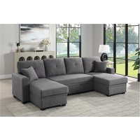 ATLANTIC home collection Wohnlandschaft "Gerrit U-Form", Schlafsofa, mit 2 Bettkästen, Recamiere rechts oder links montierbar von Atlantic Home Collection