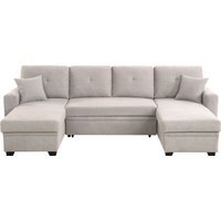 ATLANTIC home collection Wohnlandschaft "Gerrit U-Form", Wohnlandschaft, Recamieren mit Bettkasten, Bettfunktion von Atlantic Home Collection