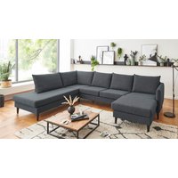ATLANTIC home collection Wohnlandschaft "Rekvik U-Form", mit Wellenunterfederung, mit Massivholzfüßen von Atlantic Home Collection