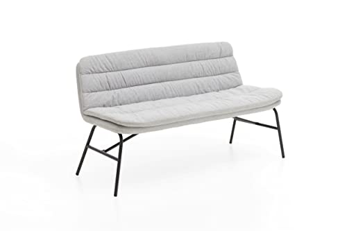 Atlantic Home Collection 2-Sitzer Polsterbank Peter, Strukturstoff, Grau, B151cm x T64cm x H85cm von Atlantic Home Collection