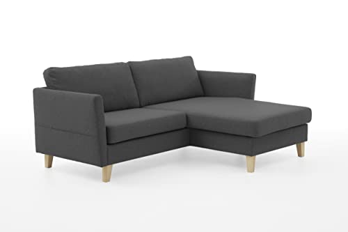 Atlantic Home Collection 2-Sitzer Sofa Mailo mit Links oder rechts montierbarem Longchair, Anthrazit, Breite x Tiefe x Höhe: 204 x 85/150 x 82 cm von Atlantic Home Collection