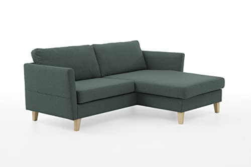 Atlantic Home Collection 2-Sitzer Sofa Mailo mit Links oder rechts montierbarem Longchair, Grün, Breite x Tiefe x Höhe: 204 x 85/150 x 82 cm von Atlantic Home Collection