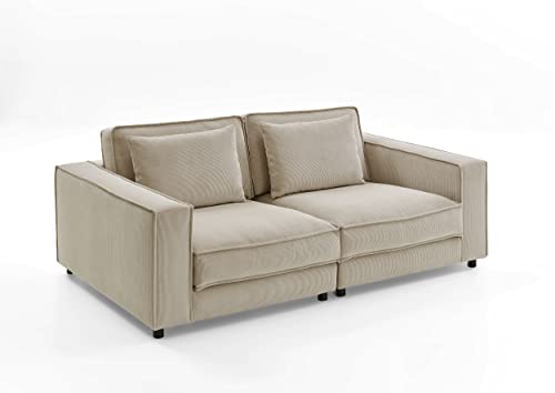 Atlantic Home Collection 2-Sitzer Sofa-Modul Valan mit Armlehnen, Creme, Breite x Tiefe x Höhe: 198 x 126 x 83 cm von Atlantic Home Collection