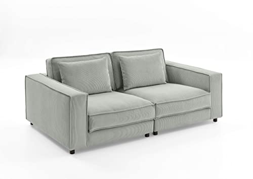 Atlantic Home Collection 2-Sitzer Sofa-Modul Valan mit Armlehnen, Grau, Breite x Tiefe x Höhe: 198 x 126 x 83 cm von Atlantic Home Collection
