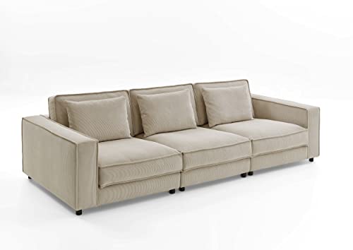 Atlantic Home Collection 3-Sitzer Sofa-Modul Valan mit Armlehnen, Creme, Breite x Tiefe x Höhe: 279 x 126 x 83 cm von Atlantic Home Collection