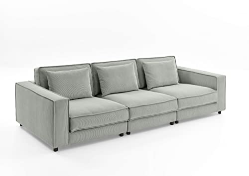 Atlantic Home Collection 3-Sitzer Sofa-Modul Valan mit Armlehnen, Grau, Breite x Tiefe x Höhe: 279 x 126 x 83 cm von Atlantic Home Collection