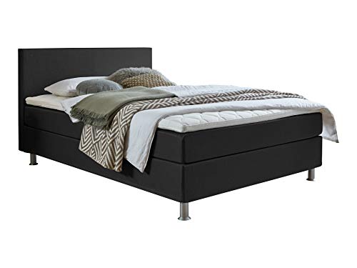 Atlantic Home Collection EDISON Boxbett, Liegefläche 140 x 200 cm, Härtegrad H2, inklusive Topper, anthrazit-schwarz von Atlantic Home Collection