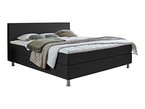 Atlantic Home Collection EDISON Boxbett, Liegefläche 180 x 200 cm, Härtegrad H2, inklusive Topper, anthrazit-schwarz von Atlantic Home Collection
