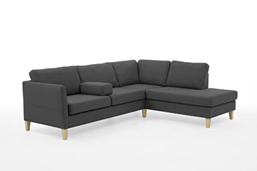 Atlantic Home Collection Ecksofa Mailo, Ecke rechts, anthrazit, Breite x Tiefe x Höhe: 255 x 85/197 x 82 cm von Atlantic Home Collection