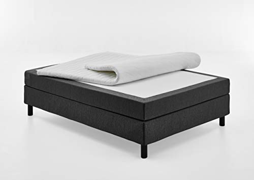 Atlantic Home Collection Happy Boxbett ohne Kopfteil, 7-Zonen Taschenfederkern- Matratzen, Härtegrad H3, Stoff, Anthrazit, 140/200 cm, Liegehöhe ca. 58 cm von Atlantic Home Collection