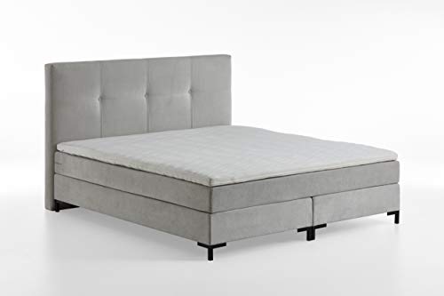 Atlantic Home Collection Romy Boxspringbett mit klassischen Kopfteil, Taschenfederkernmatratze, Härtegrad 3, inklusive Topper, Hellgrau, 160 x 200 cm Atlantic Home Collection Romy Boxspringbett mit klassischen Kopfteil, Taschenfederkernmatratze, Härtegrad 3, inklusive Topper, Hellgrau, 160 x 200 cm von Atlantic Home Collection