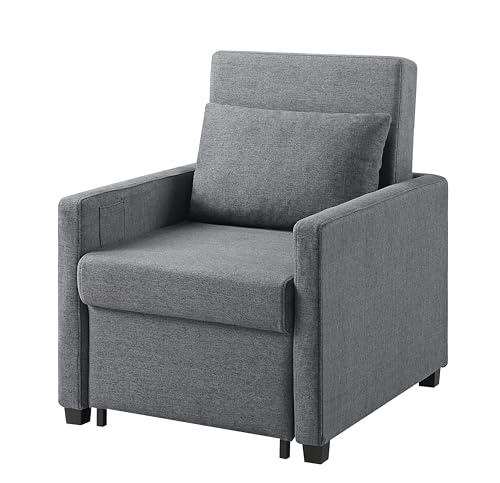 Atlantic Home Collection Schlafsessel Jerry, BxTxH: 74 x 89 x 89 cm, Liegefläche ca. 57 x 183 cm, mit Fernbedienungstasche, Grau von Atlantic Home Collection