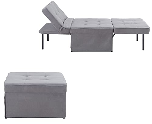 Atlantic Home Collection Sessel, Liege, Hocker Finn, Polyester, Grau, BxTxH: 80cm x 72cm x 43cm von Atlantic Home Collection
