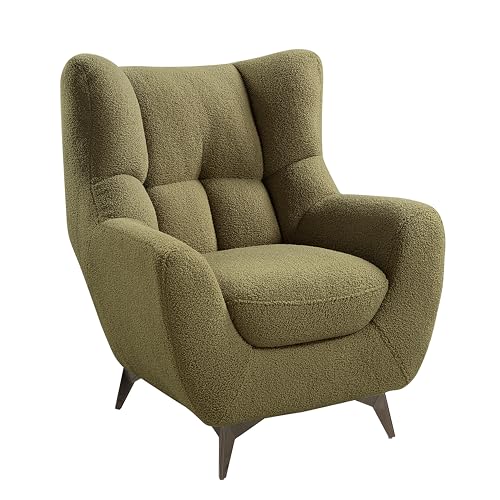 Atlantic Home Collection Sessel Shawn bezogen mit Teddystoff, grün, Polyester, 88 cm x 91 cm 98 cm von Atlantic Home Collection