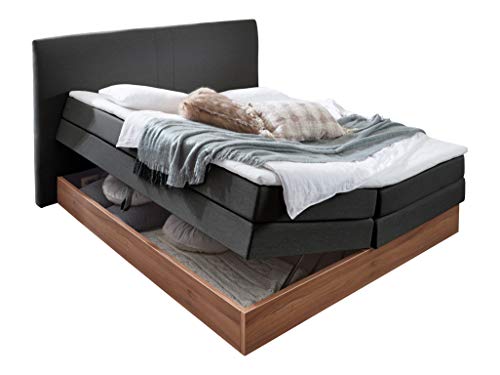 Atlantic Home Collection Stauraum Boxspringbett Michel, 7-Zonen Taschenfederkernmatratzen, Härtegrad H3, Anthrazit, 160 x 200 cm von Atlantic Home Collection