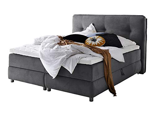 Atlantic Home Collection TILO Boxspringbett mit Bettkasten, Liegefläche 180 x 200 cm, Stoff, anthrazit von Atlantic Home Collection