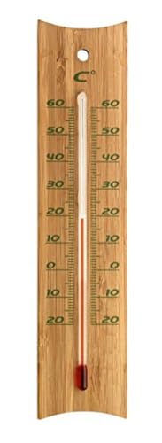 TFA Dostmann Bambus Innen-Aussen-Thermometer,12.1049, wetterfest, innen oder aussen, 20cm hoch, Braun, (L) 46 x (B) 13 x (H) 200 mm von TFA Dostmann