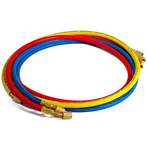 Klimaanlage Füllschlauch 3er Set, R1234yf Kfz 1,5m 1/4 SAE 1/4 von Atlantis Klimazubehör